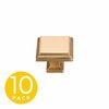 Sapphire Accent Series Modern Square Gold Cabinet Knob, 10pack SP-1071-K-BRA-10